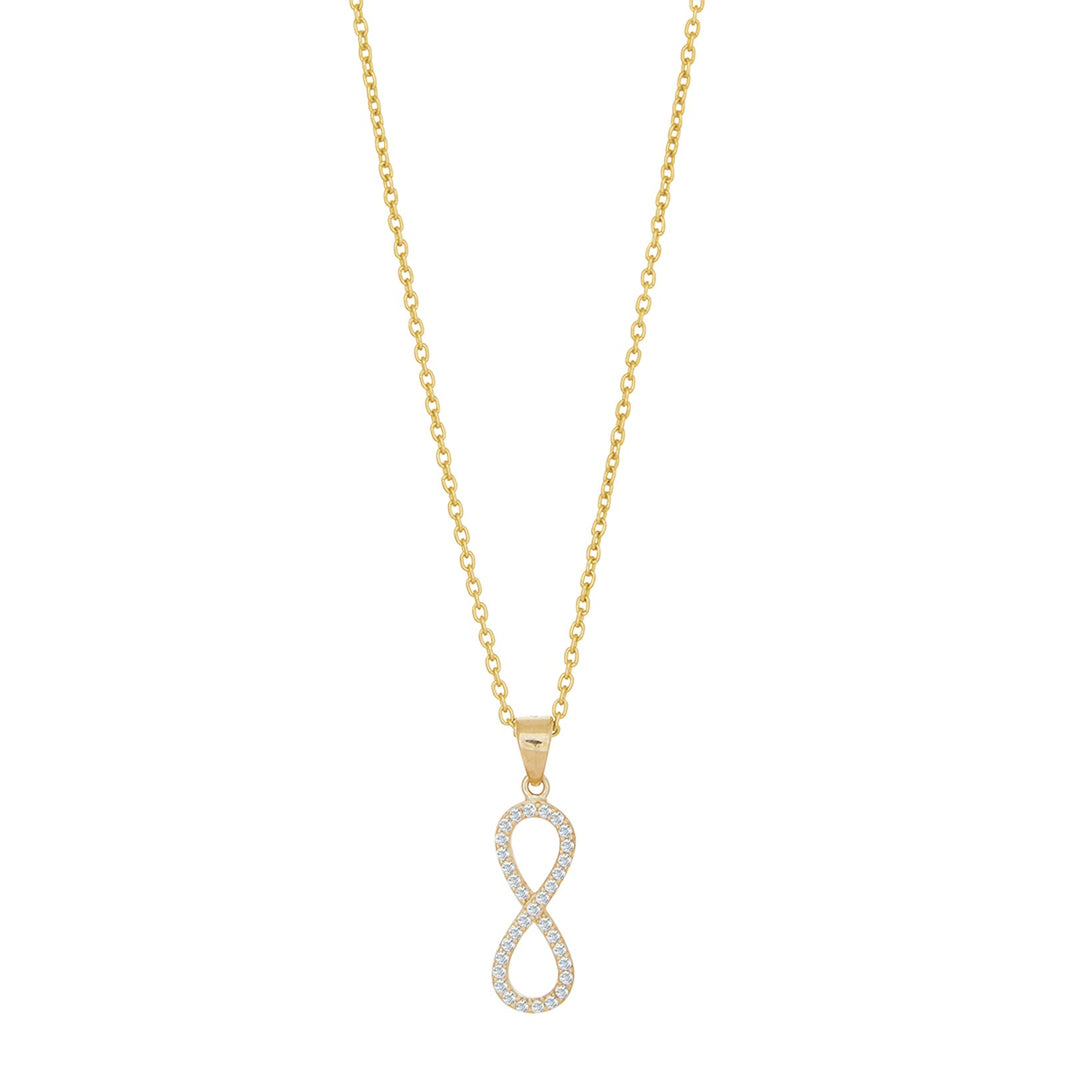 8ct. gold pendant eternity w/cz  incl. goldpl. Sil