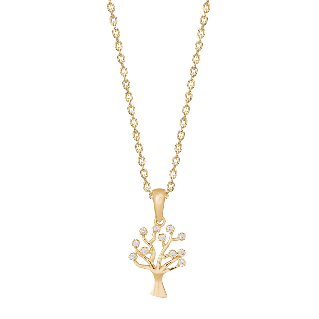 8ct. gold pendant Tree of Life w/cz incl. goldpl.