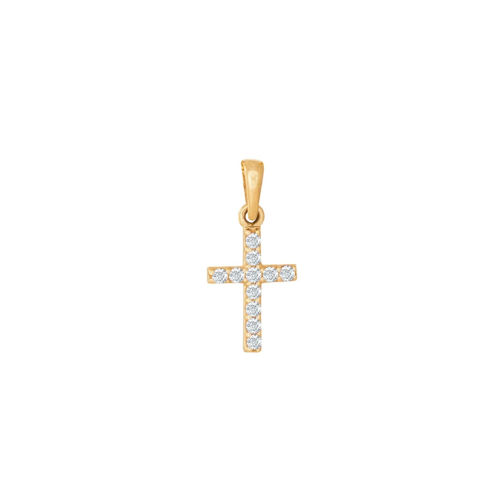 14kt. Goldanhänger Kreuz m/cz