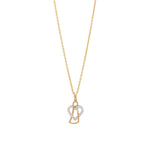 8ct. gold pendant angel w/heart and cz incl. go