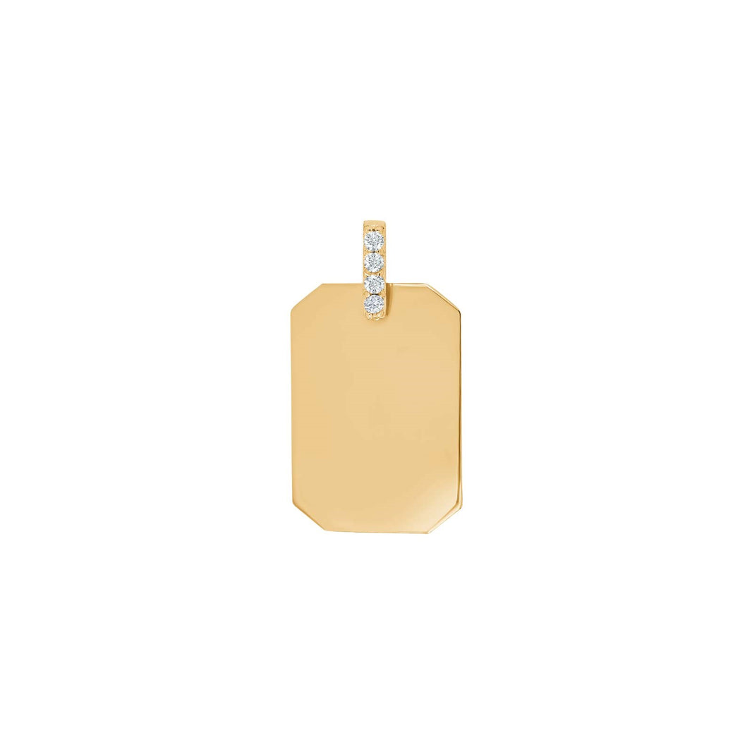 8ct. gold pendant square w/cz 11x16mm