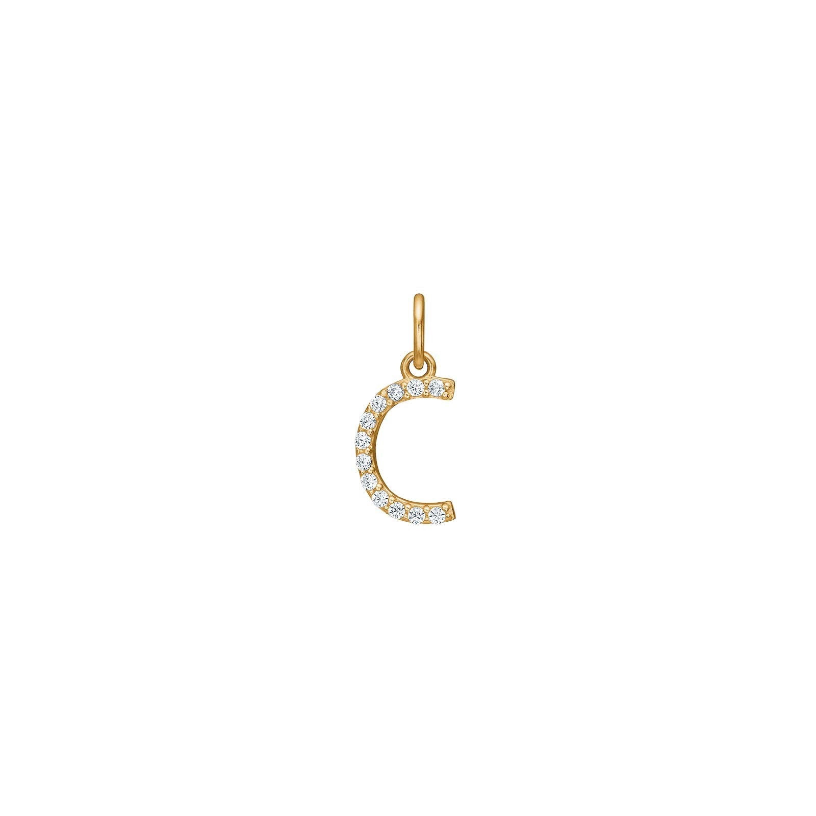 14ct. gold pendant letter w. cz.  - A