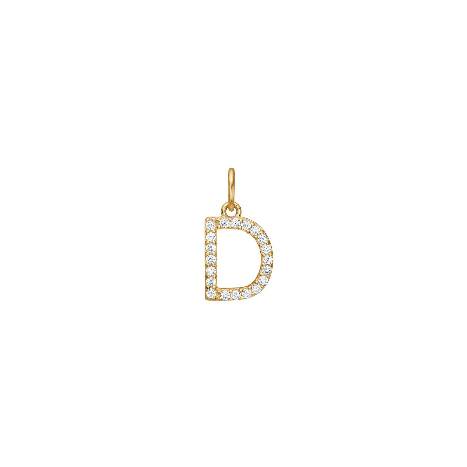 14ct. gold pendant letter w. cz.  - A