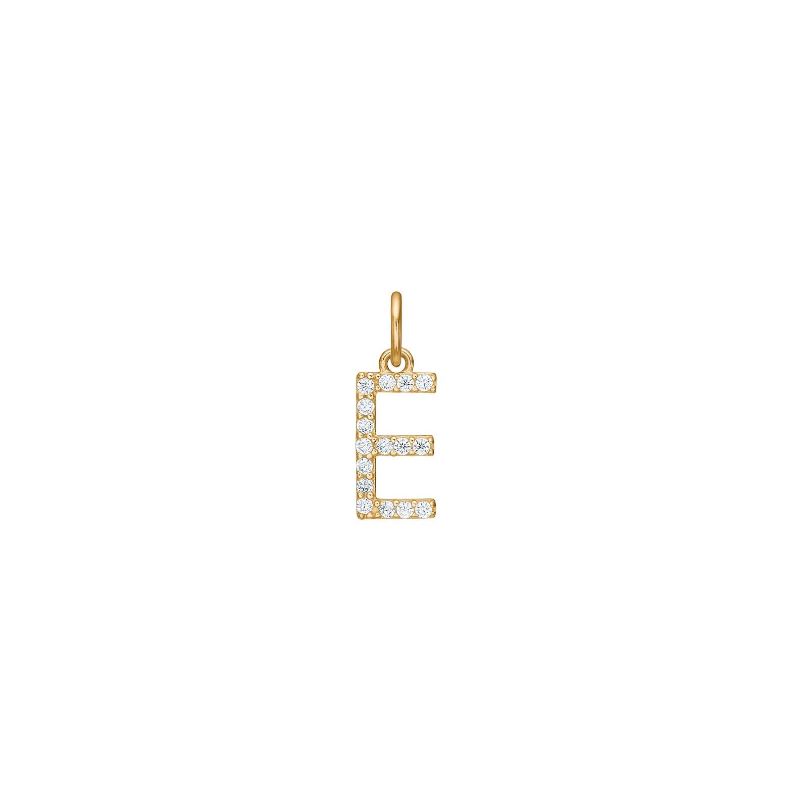 14ct. gold pendant letter w. cz.  - A