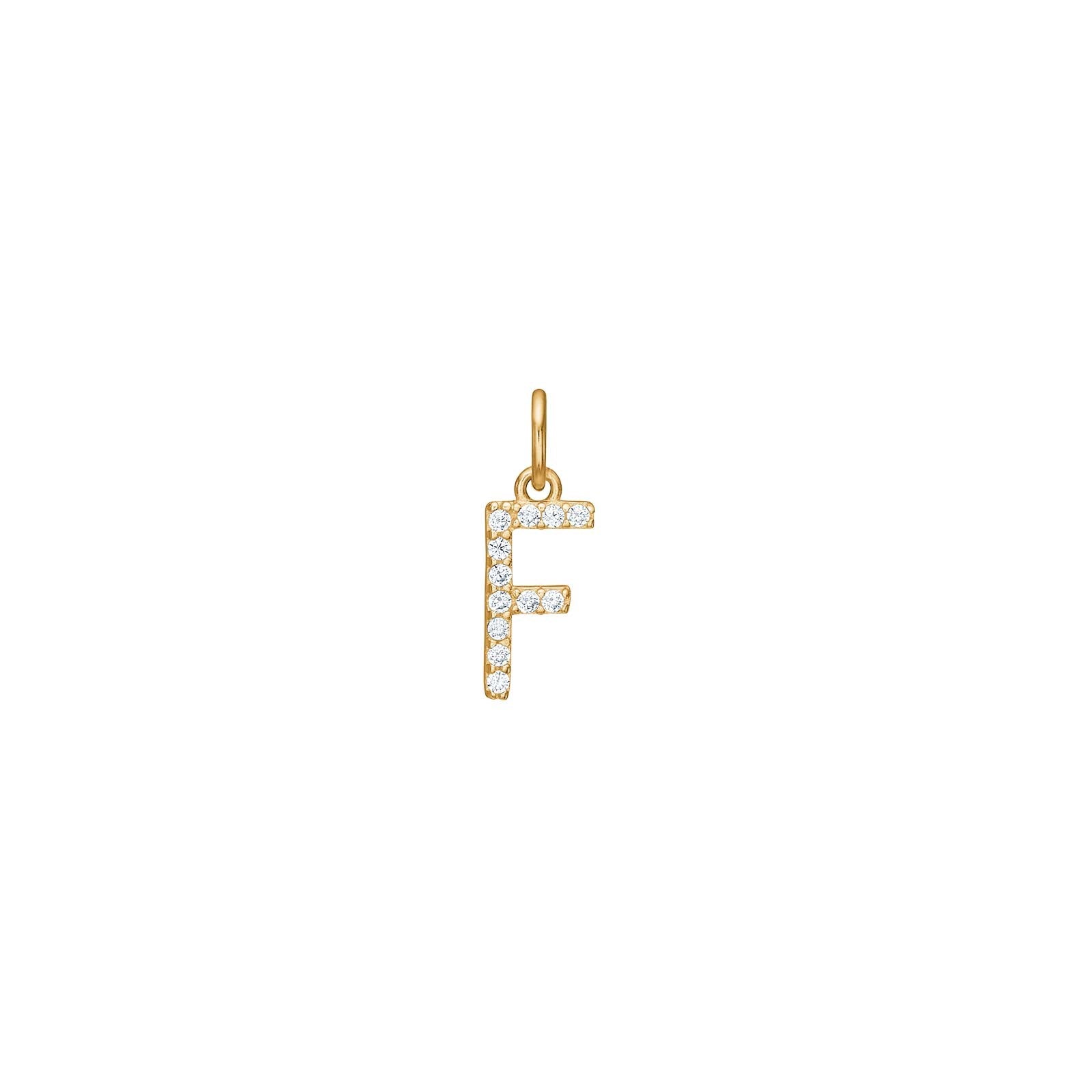14ct. gold pendant letter w. cz.  - A