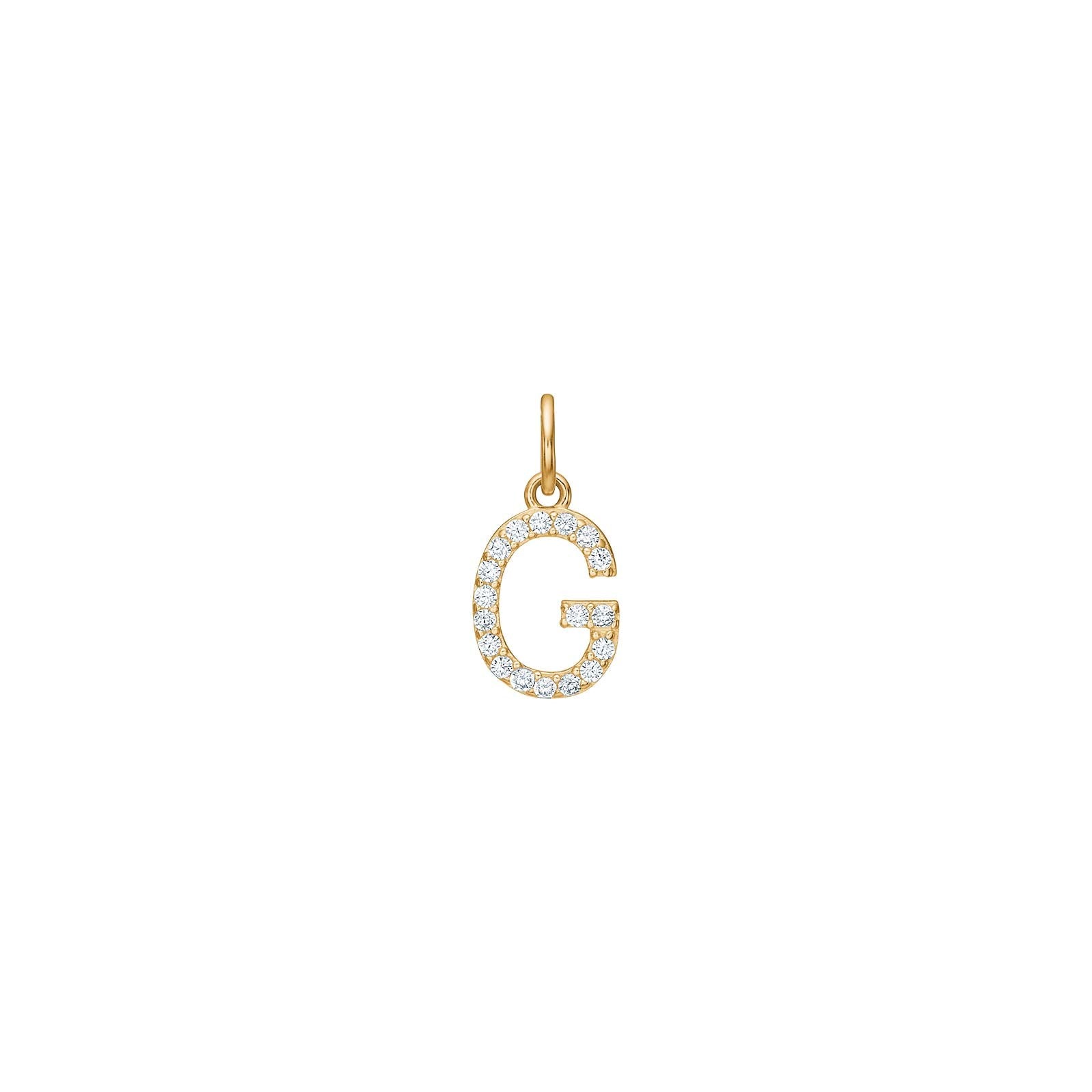 14ct. gold pendant letter w. cz.  - A