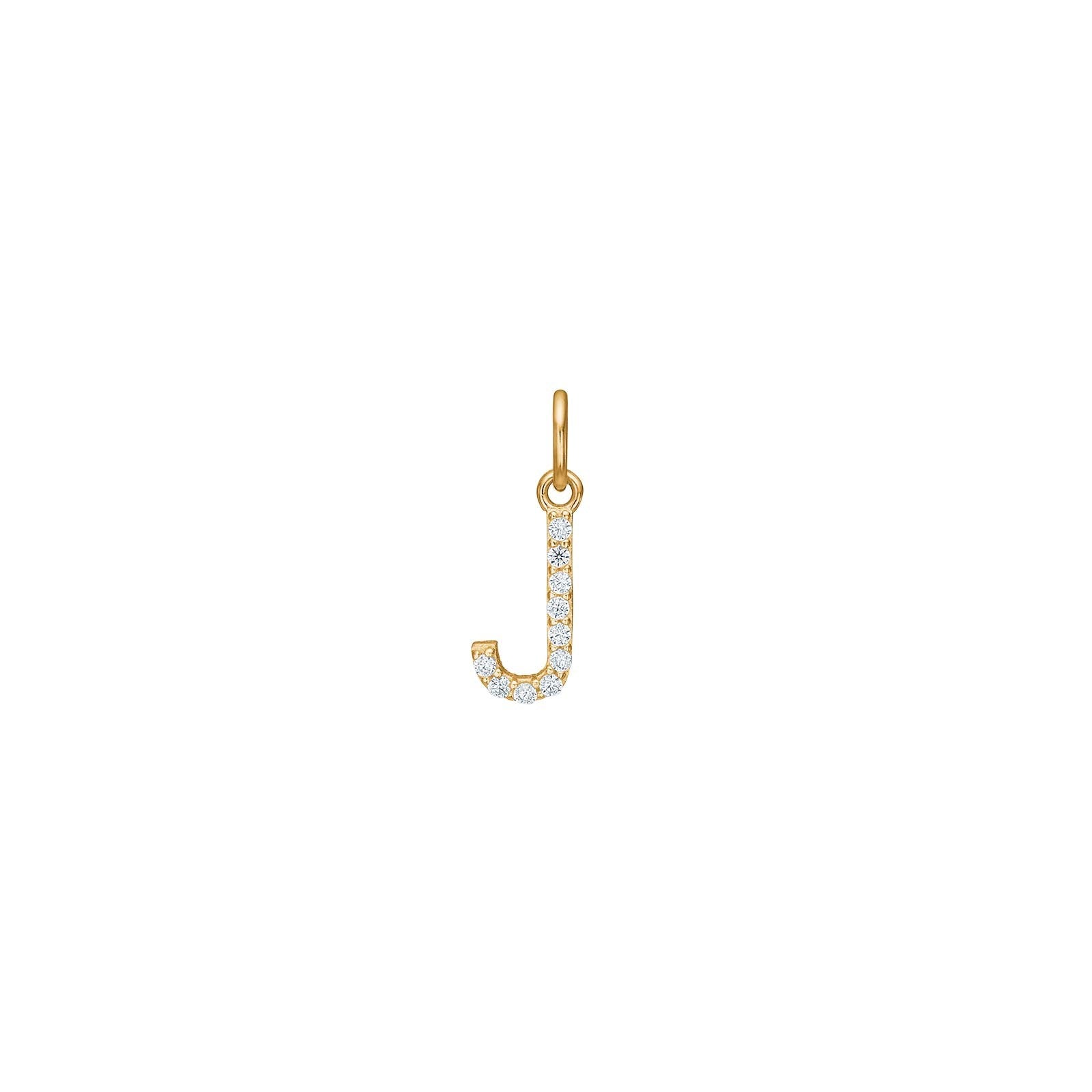 14ct. gold pendant letter w. cz.  - A