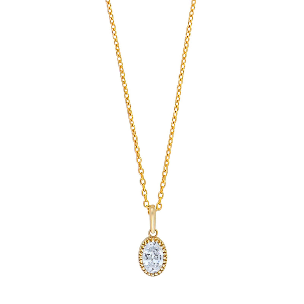 8kt. Goldanhänger w/cz inkl. Verg. Kette