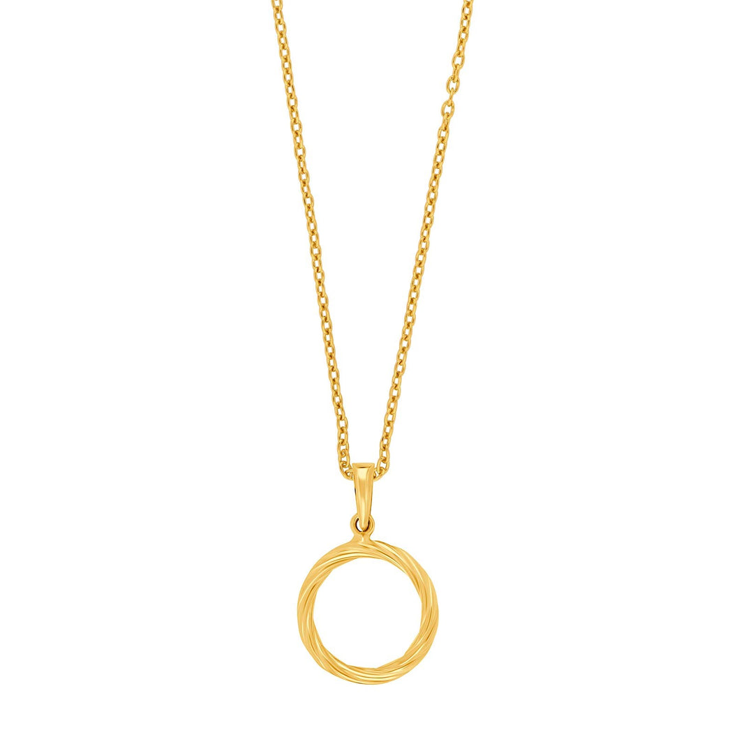 8kt. gold Anhänger Kreis und Verg. Silber Kette