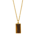 SON chain steel IP gold with yellow tiger eye