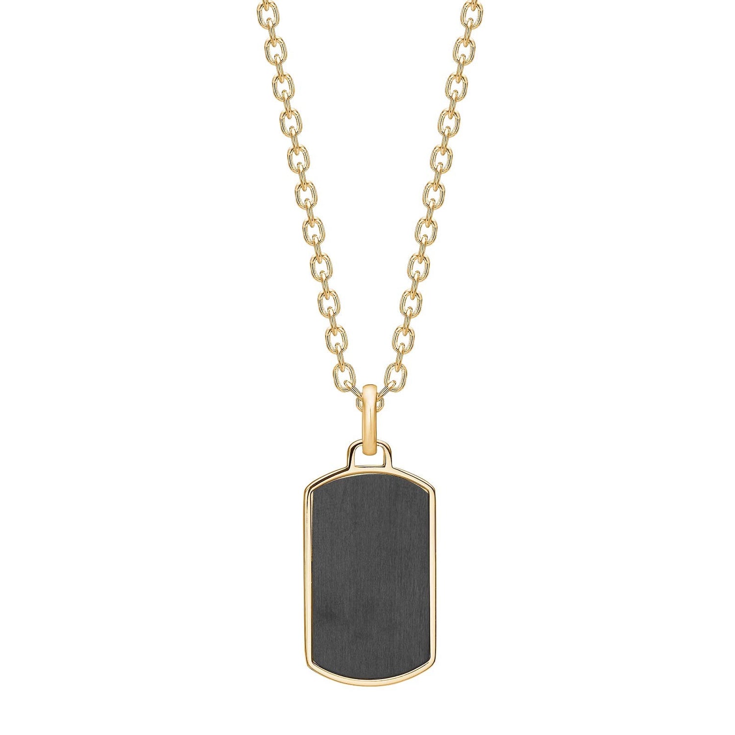 SON Stahl Halskette IP gold mit carbon