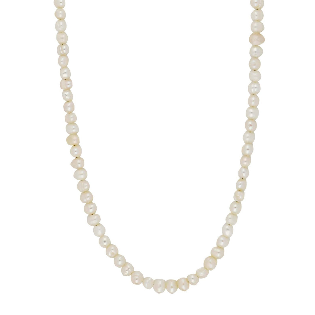 Süßwasserperlenkette m./verg. Silberschloss 4 mm