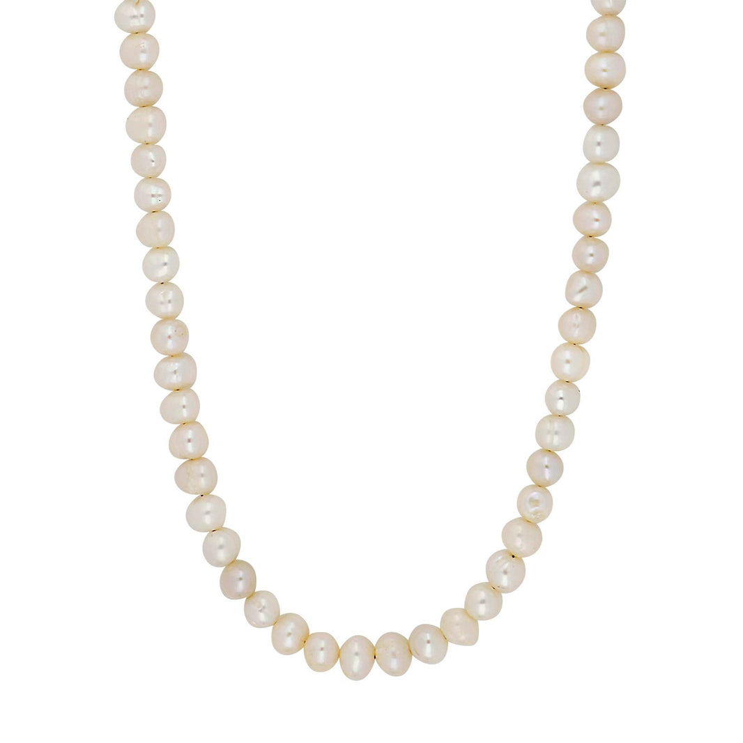 Süßwasserperlenkette m./rhod. Silberschloss 6 mm