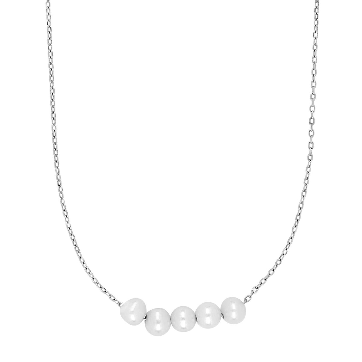 Rhod. Silberhalskette PEARL52
