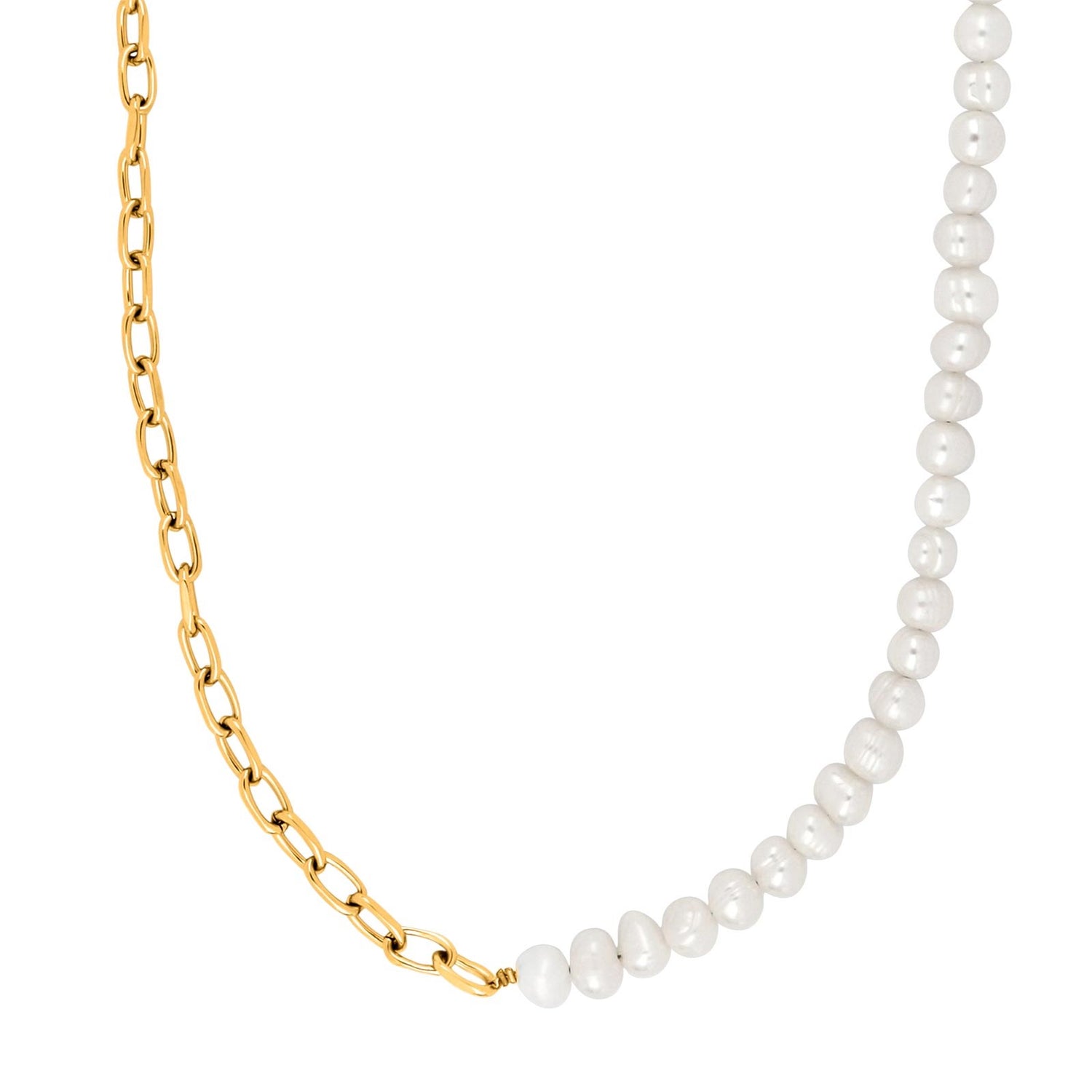 SON necklace steel IP gold + FWP 55cm