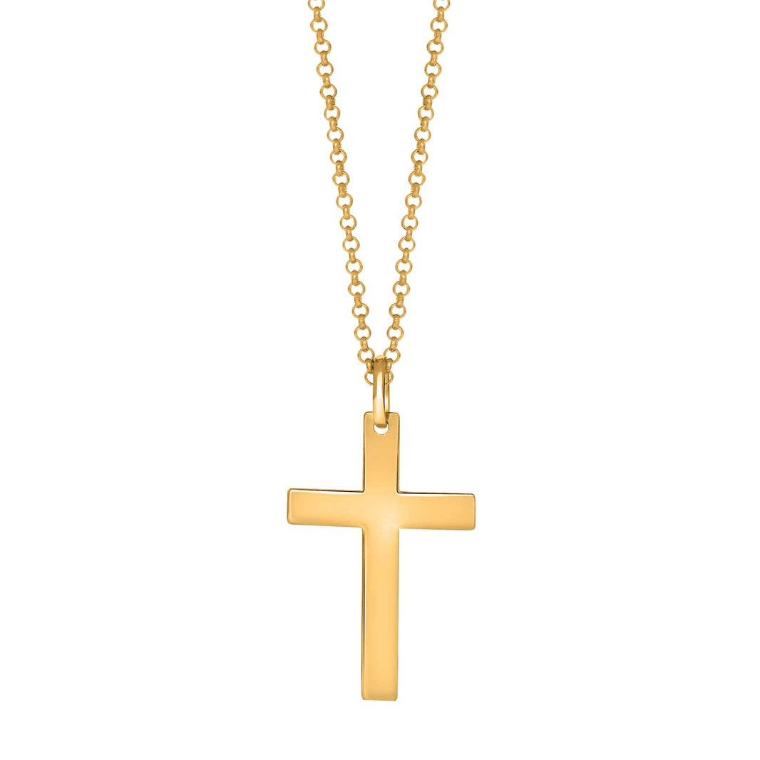 SON  Halskette Stahl IP gold mit Kreuz