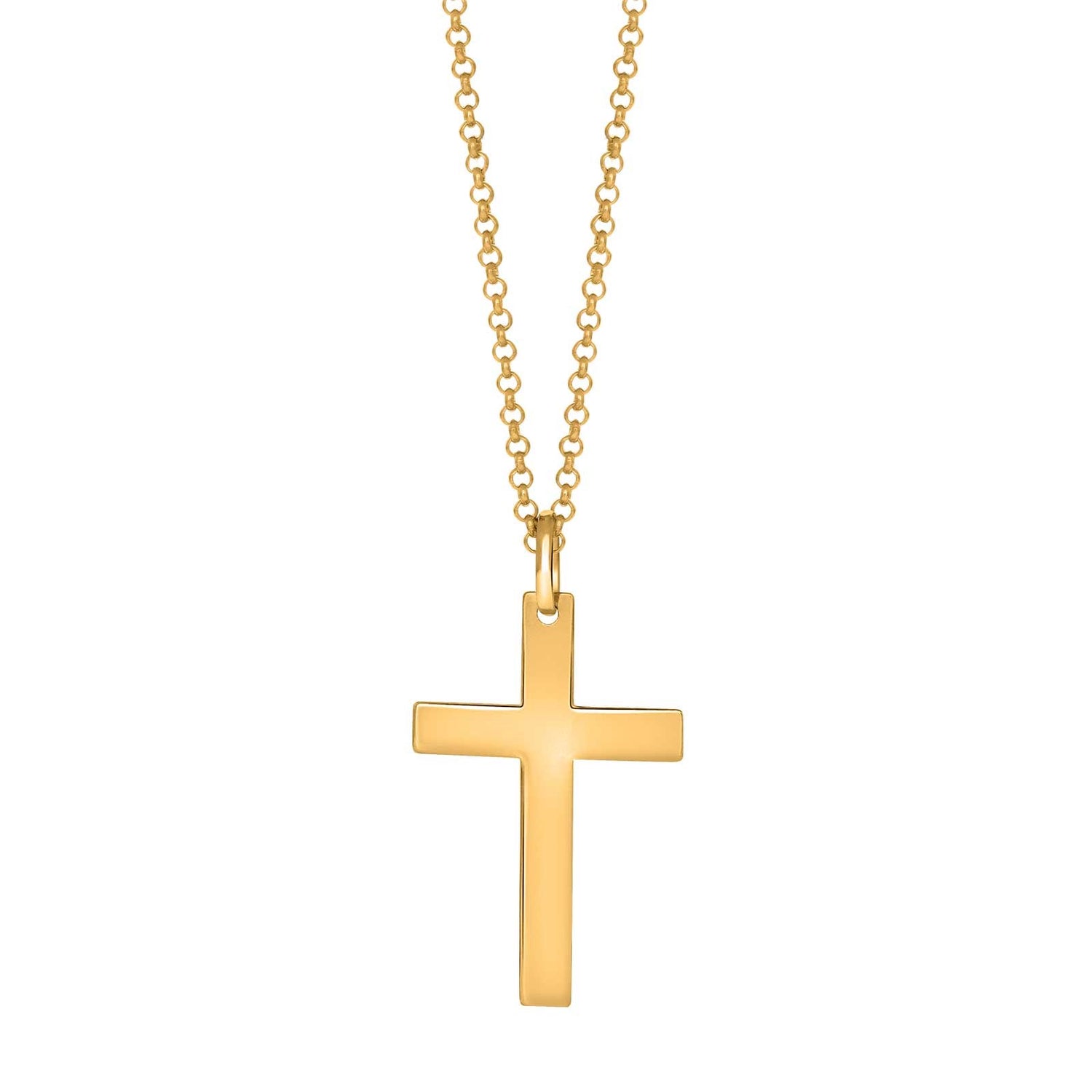 SON  Halskette Stahl IP gold mit Kreuz