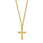 SON  Halskette Stahl IP gold mit Kreuz