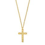 SON chain steel IP gold with cross