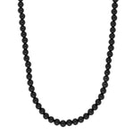 SON kæde stål med black agate 6mm