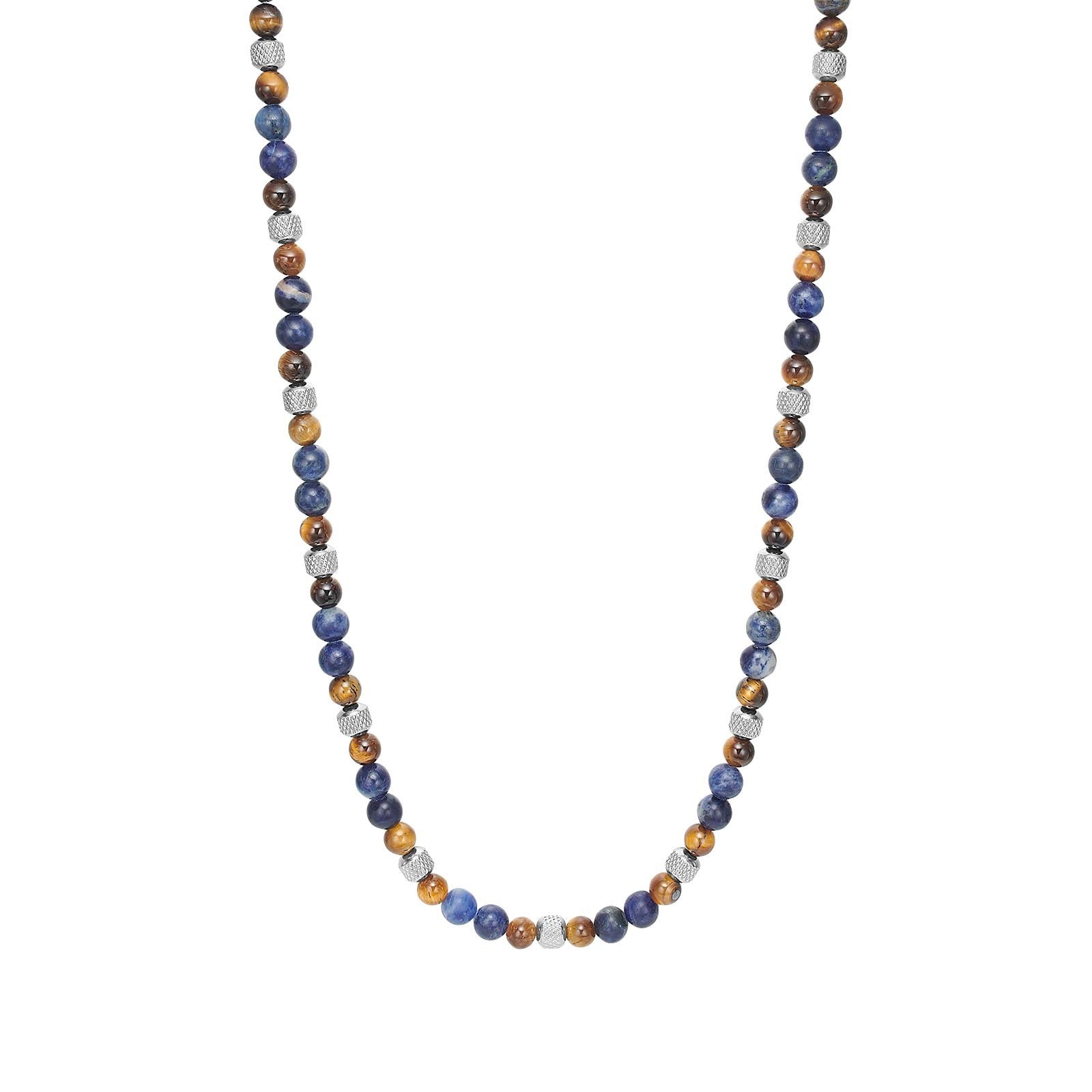 SON chain steel with sodalite/tiger eye