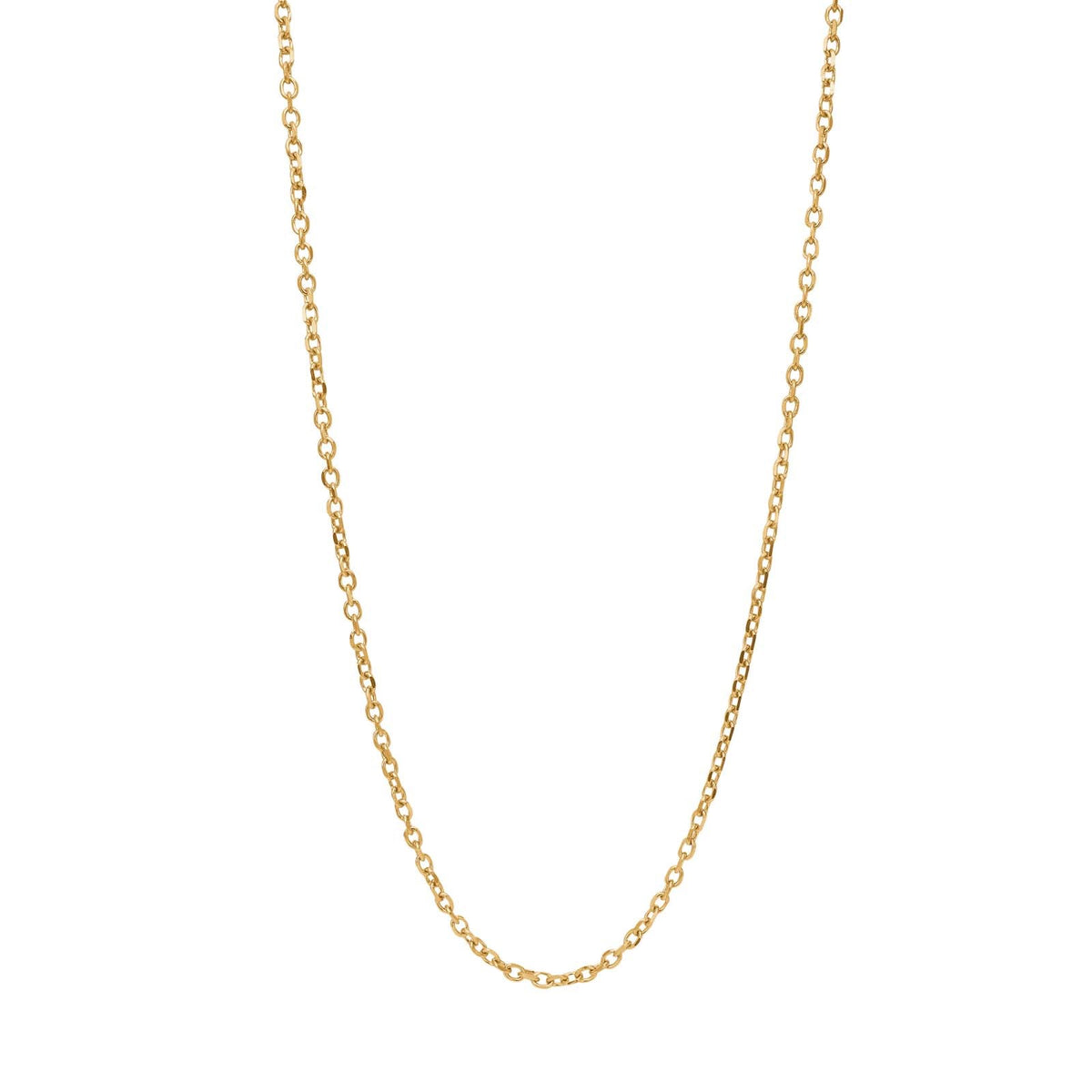 SON-ketting van staal, IP-goud, ankerfacet  45+5 cm