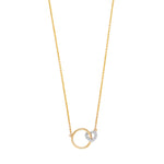 14kt. Goldhalskette m/dia. 0.02ct W/SI