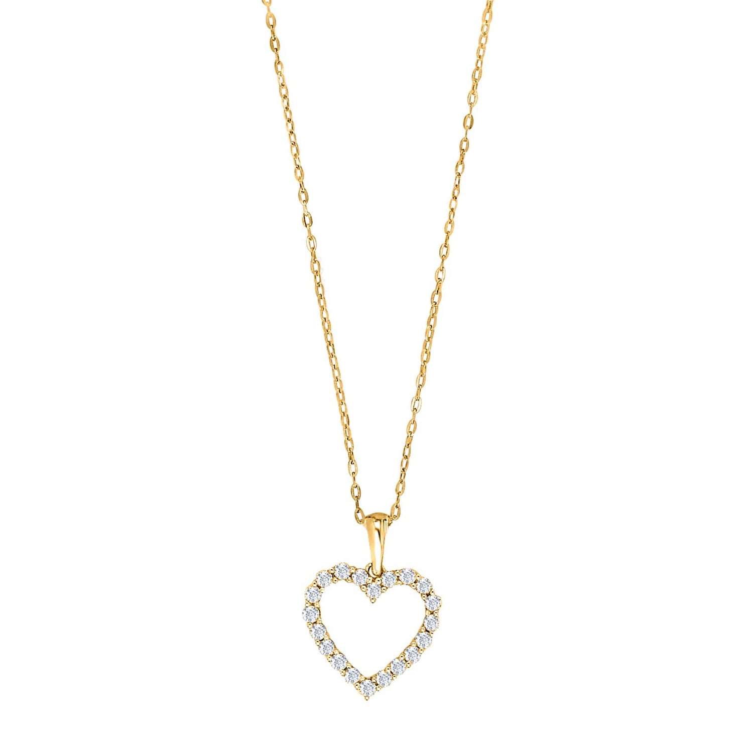 14kt. Goldhalskette m/Hertz dia. 0.46ct W/SI