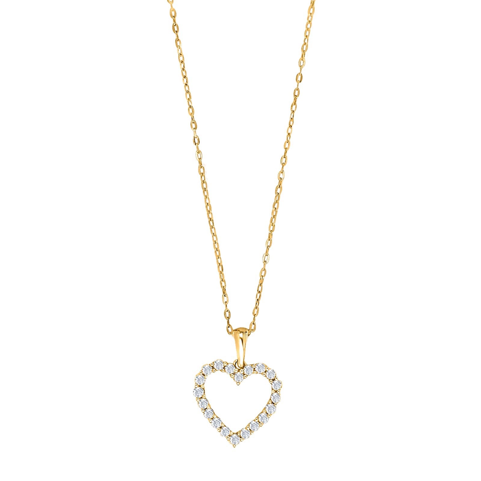 14kt. Goldhalskette m/Hertz dia. 0.46ct W/SI