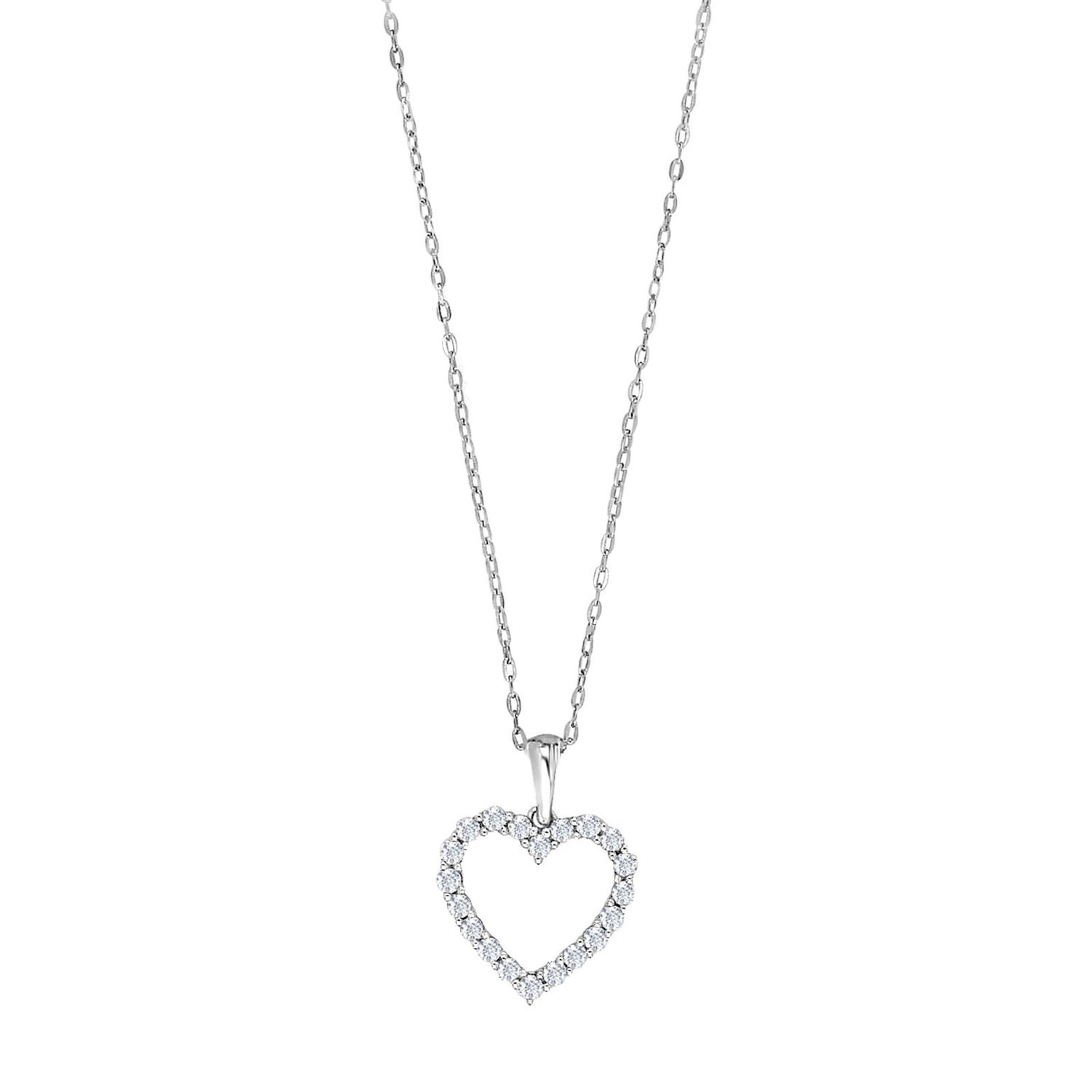 14kt. Weissgoldhalskette m/Hertz dia. 0.46ct W/SI