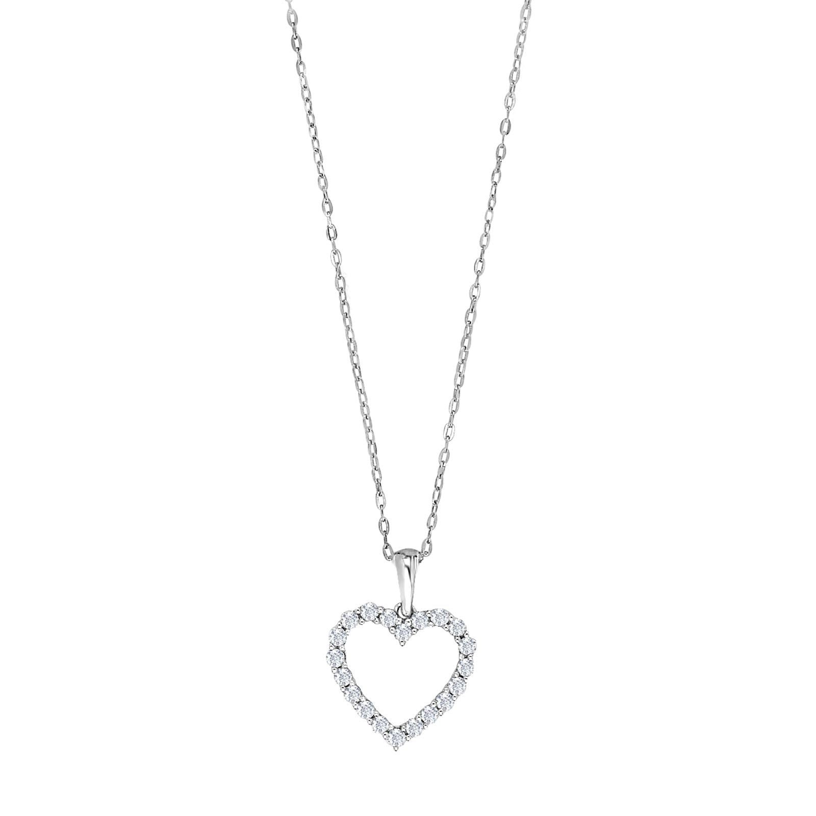 14kt. Weissgoldhalskette m/Hertz dia. 0.46ct W/SI