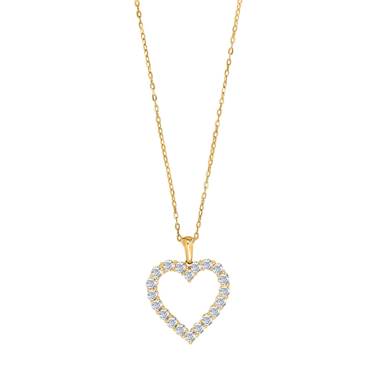 14kt. Goldhalskette m/Hertz dia. 0.95ct W/SI