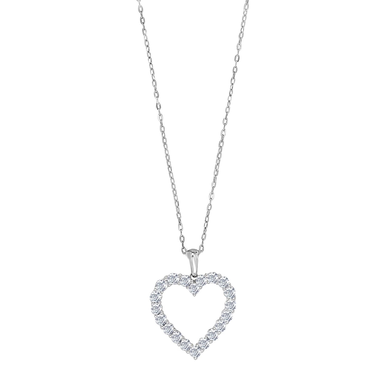 14kt. Weissgoldhalskette m/Hertz dia. 0.95ct W/SI
