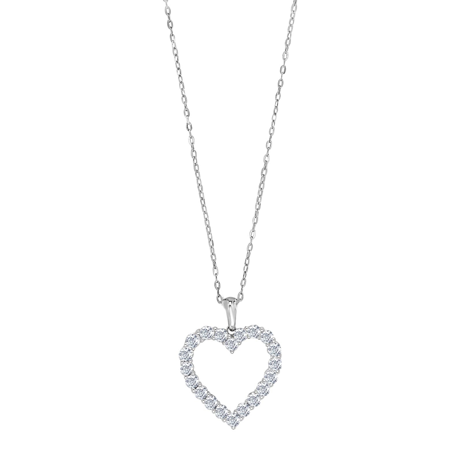 14kt. Weissgoldhalskette m/Hertz dia. 0.95ct W/SI