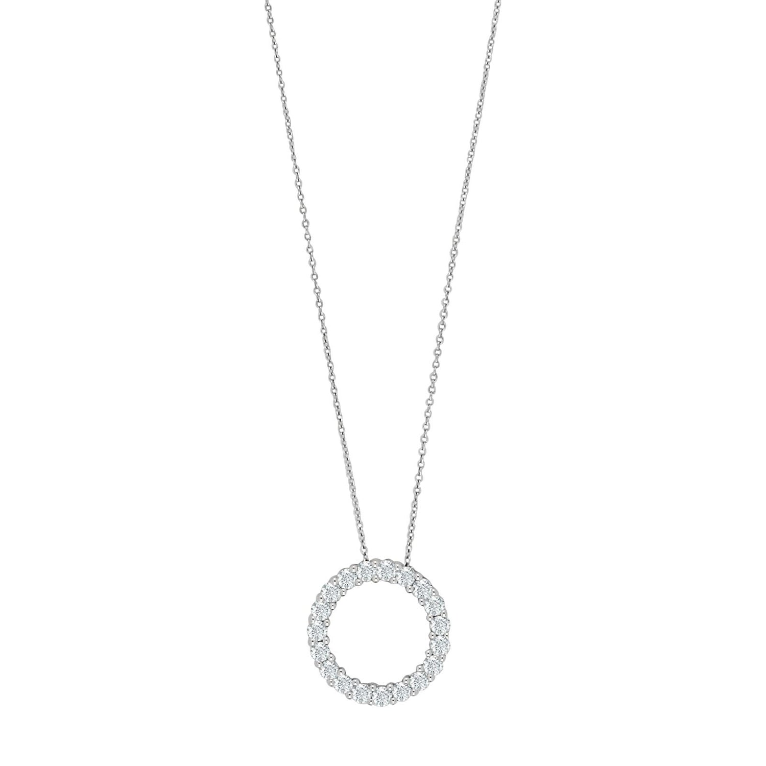 14kt. hvidguldshalskæde m/ cirkel dia.0.495ct W/SI