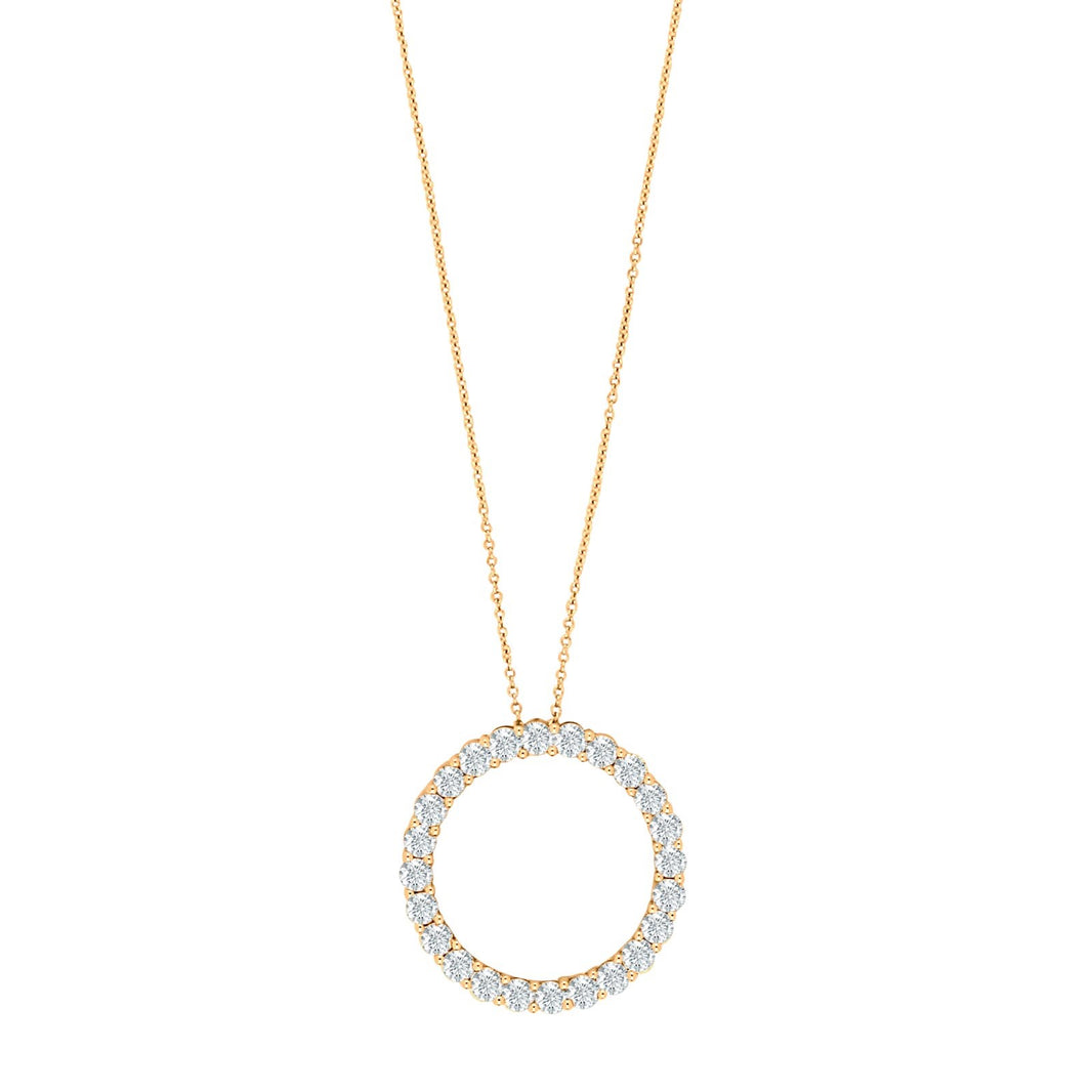 14kt. Goldhalskette m/Kreis dia. 0.95ct W/SI