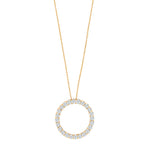 14ct. goldnecklace w/circle dia. 0.95ct W/SI