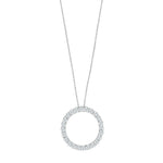 14kt. Weissgoldhalskette m/Kreis dia. 0.95ct W/SI