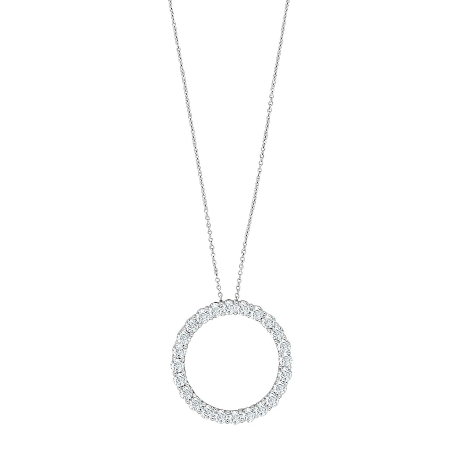 14kt. hvidguldhalskæde m/cirkel dia. 0.98ct W/SI