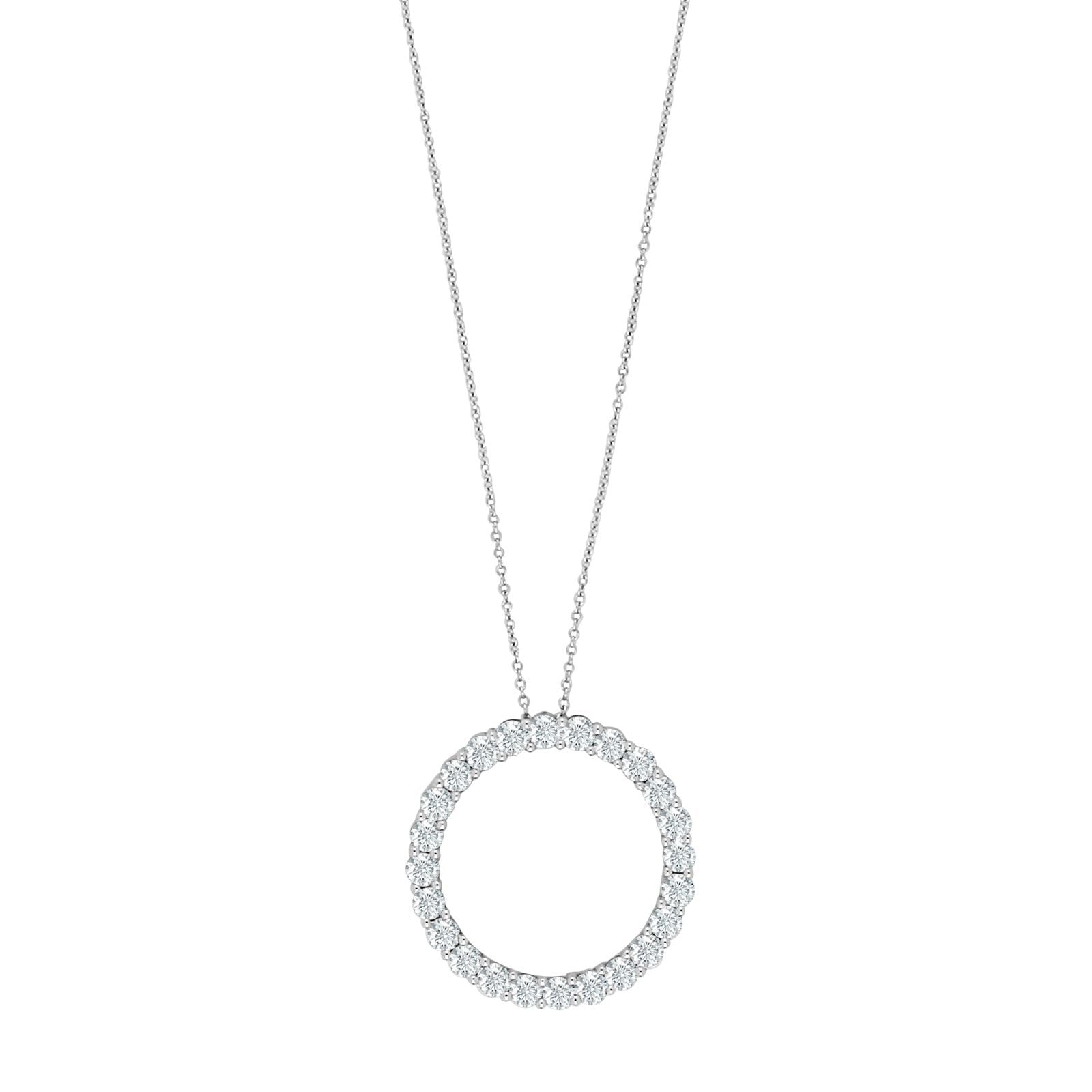 14kt. Weissgoldhalskette m/Kreis dia. 0.95ct W/SI