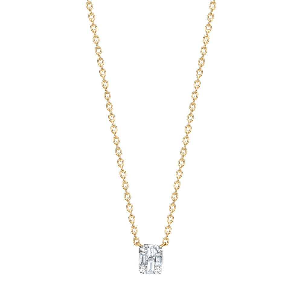 14kt. Gold Anhänger m. 0,08ct W/SI Gold Kette