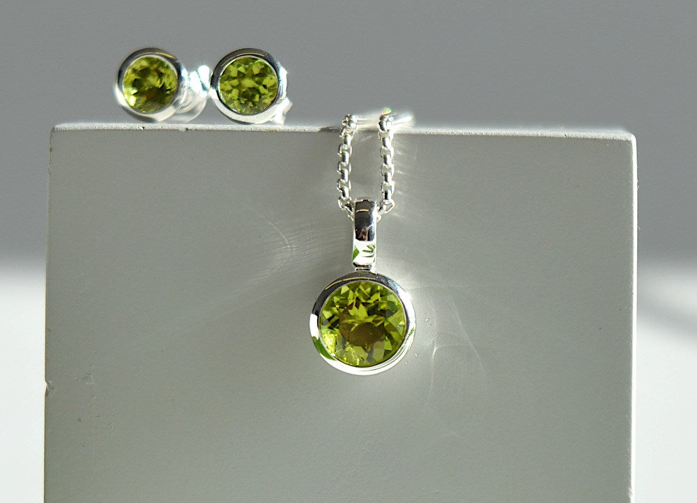 925/- Vedhæng blank, peridot 1.30ct