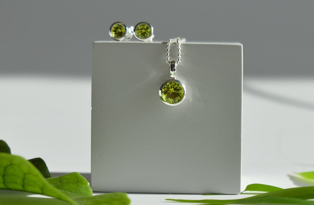 925/- Vedhæng blank, peridot 1.30ct