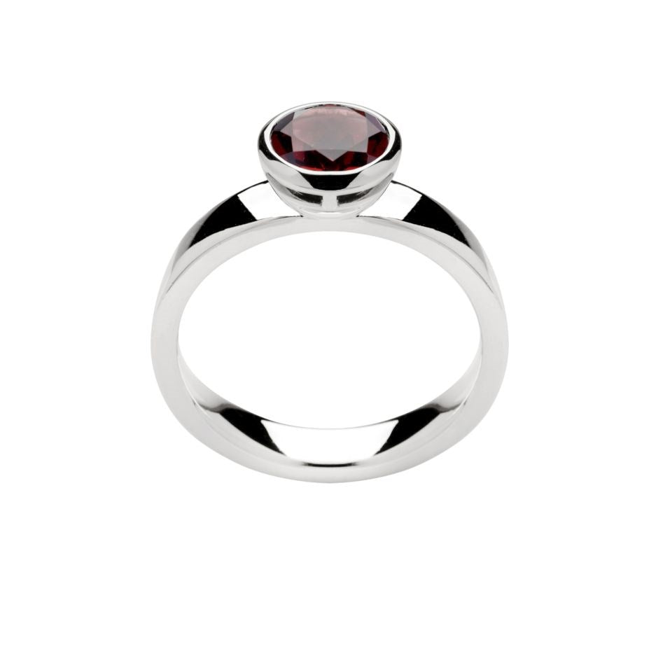 925/- Ringrohling, Granat 1,40 ct - 52 / Nicht rhodiniert