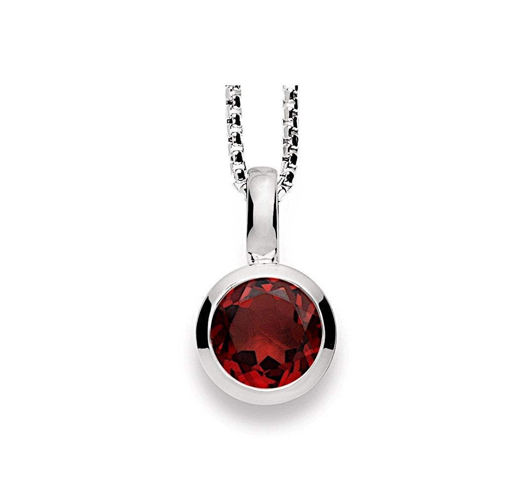 925/- Anhänger Rohling, Granat 1,40 ct - Nicht rhodiniert