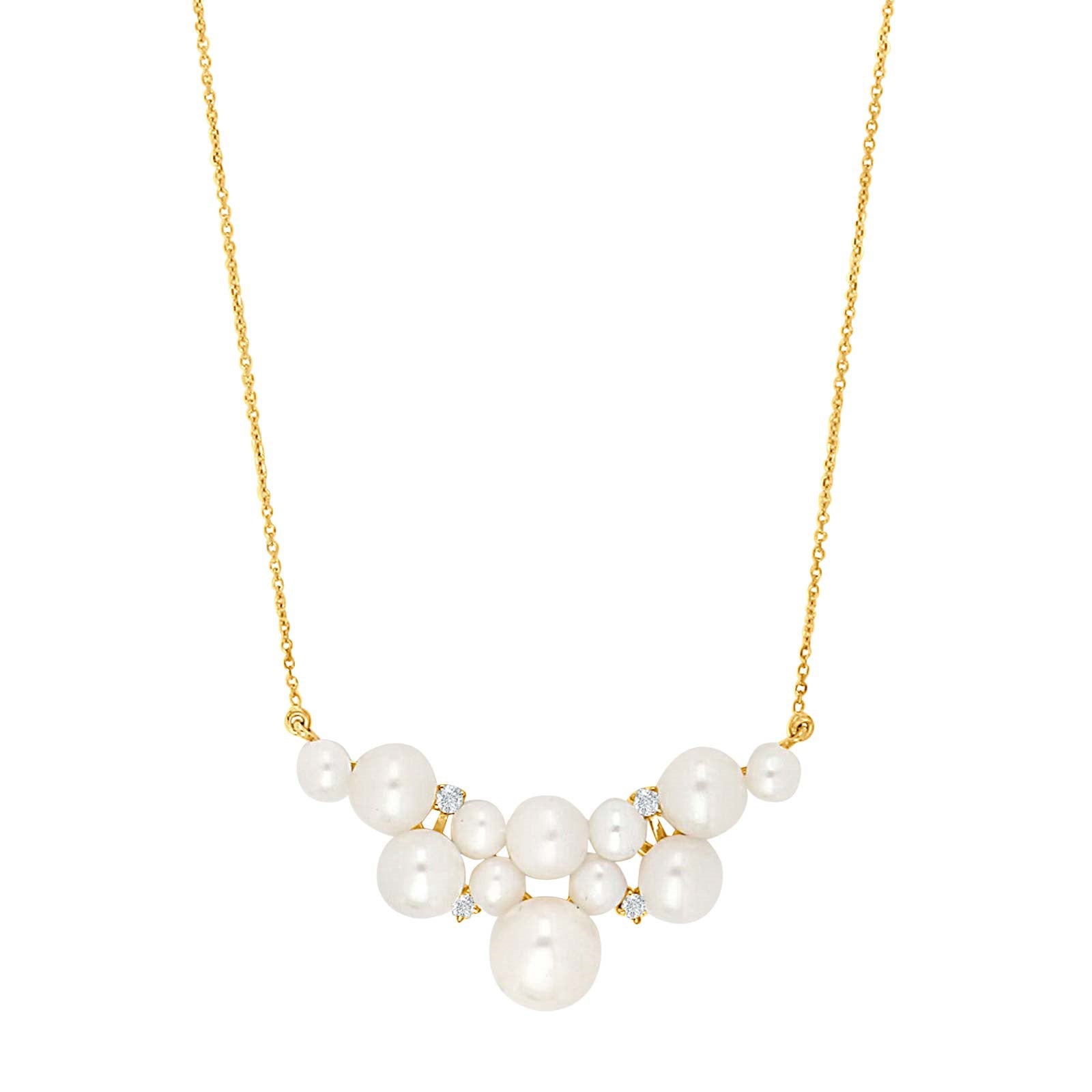 14kt. Gold kette m. 0,08ct TW/SI und FWT