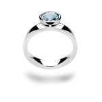 925/- Ring blank, blå topas 1,70ct