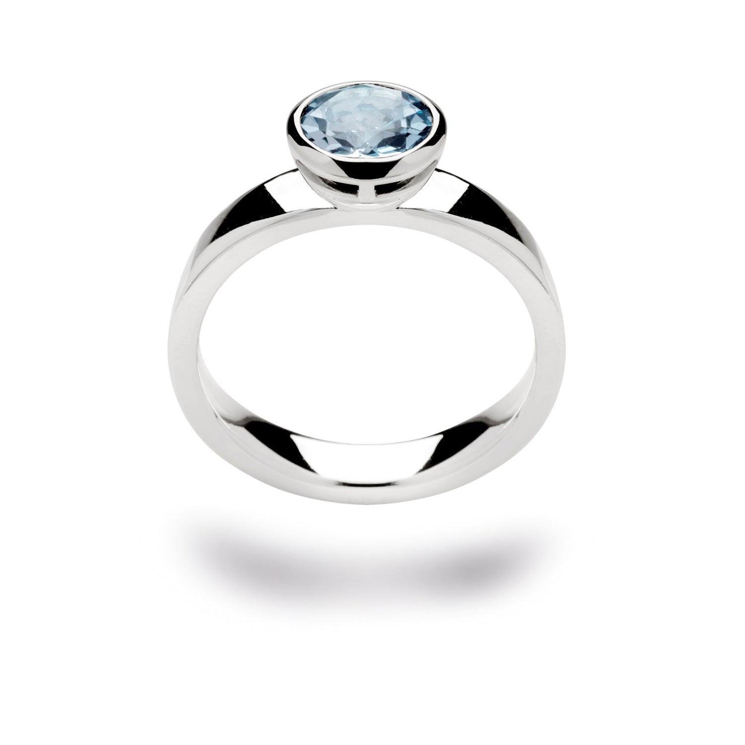 925/- Ring glänzend, Blautopas 1,70 ct - 52 / Nicht rhodiniert