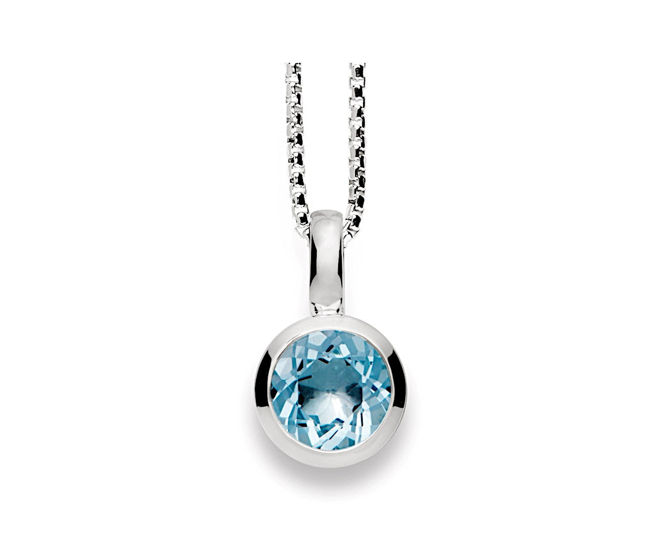 925/- Vedhæng blank, blå topas 1,70ct