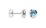 925/- Ohrringe poliert, Blautopas 1,02ct